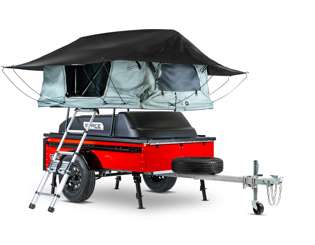 the red tent trailer Camping Utility Trailer